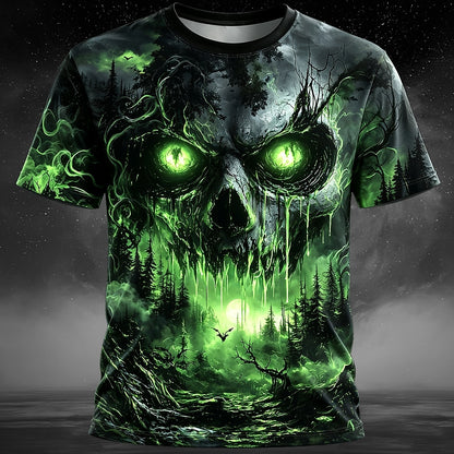 Men's Red Skull Optical Illusion Shirt