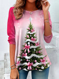 Women's Christmas Tree Vintage Longsleeve Tee