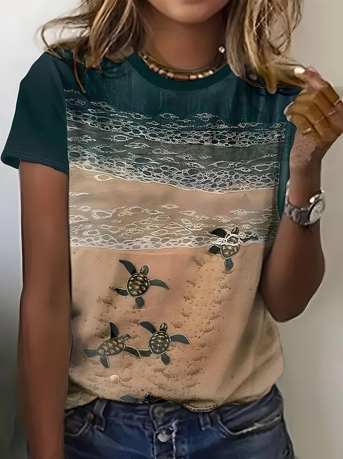 Women's Elegant Rose Art Graphic Tee