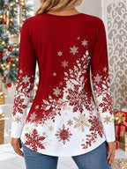 Women's Christmas Basic V Neck T-Shirt