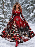 Women's Colorful Ombre Christmas Maxi Dress