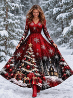 Women's Colorful Ombre Christmas Maxi Dress