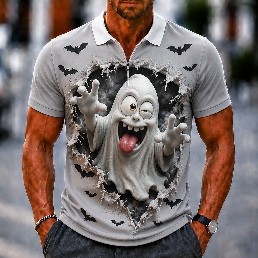 Men's Ghost 3D Cartoon Polo Shirt