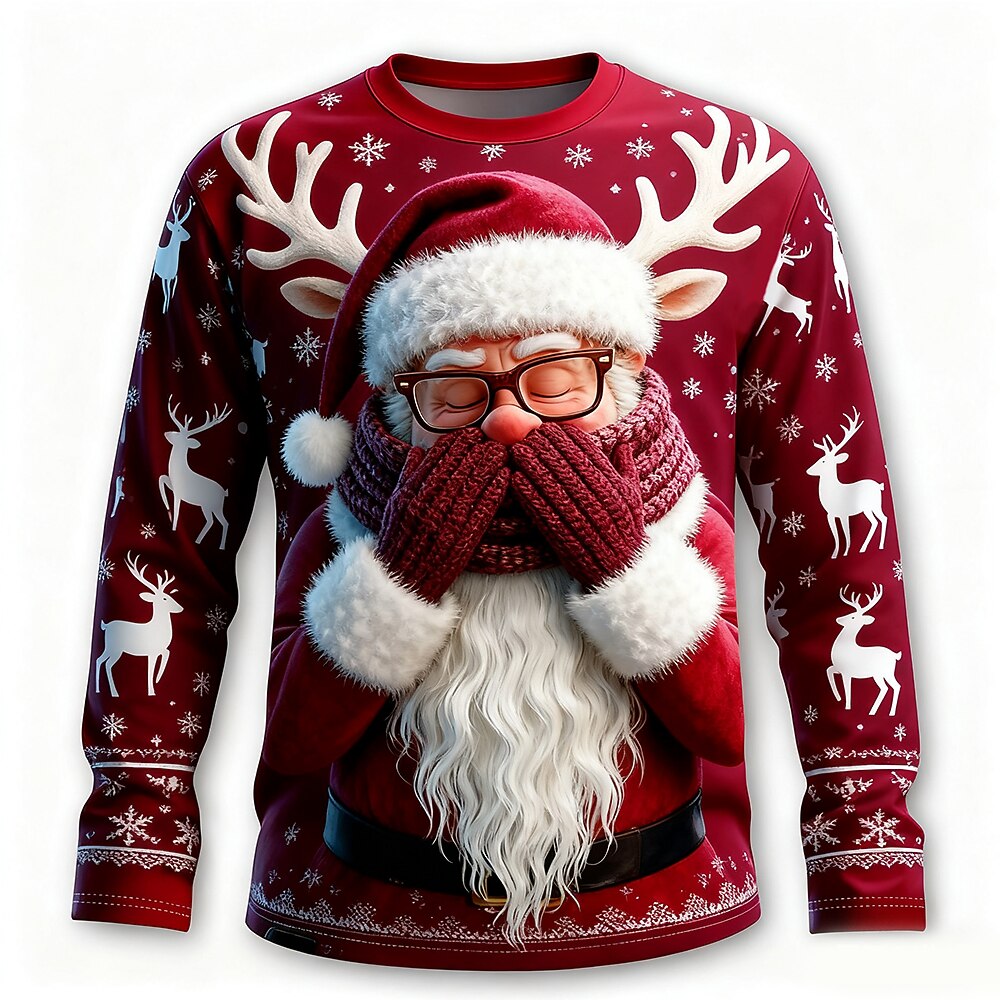 Santa Christmas Graphic Long Sleeve Tee