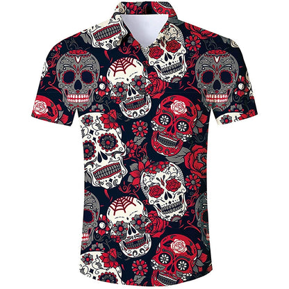 Men's Skull Punk Gothic Button Shirt
