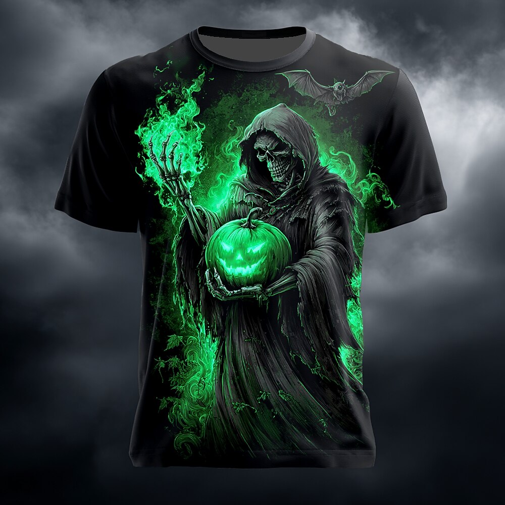 Men's Pumpkin Reaper Horror Graphic Tee