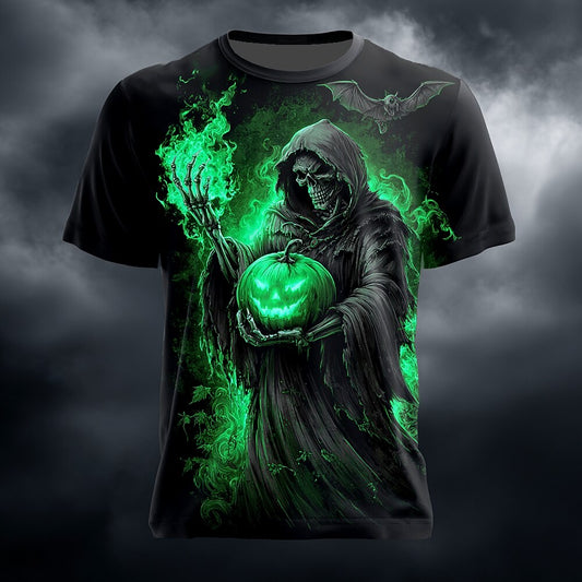 Men's Pumpkin Reaper Horror Graphic Tee