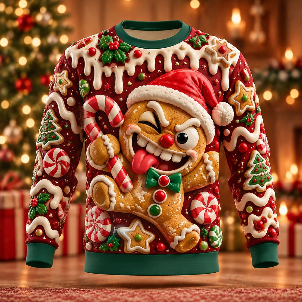Men's Santa Gingerbread Crewneck Sweatshirt