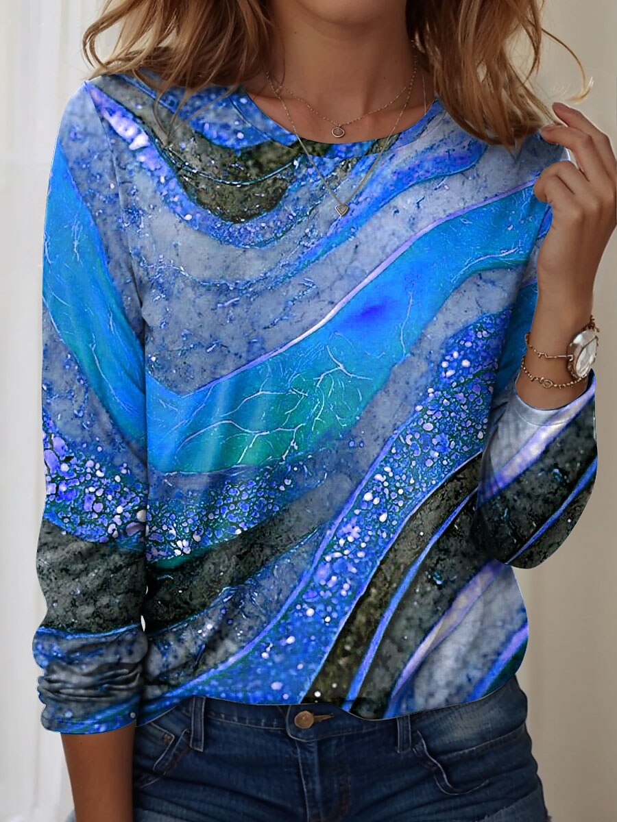 Women's Ombre Texture Art Graphic Tee