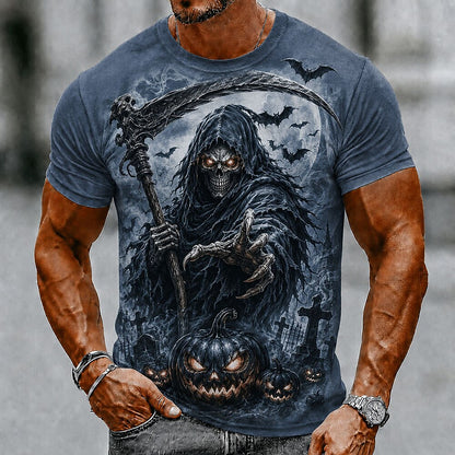Men's Vintage Skull Graphic 3D Tee
