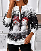 Women's Santa Christmas Tree Zip Sweatshirt