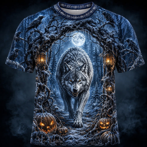 Men's Halloween Wolf Streetwear Shirt