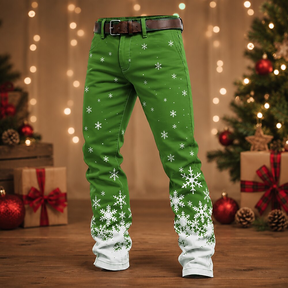 Snowflake Vintage Casual Dress Pants