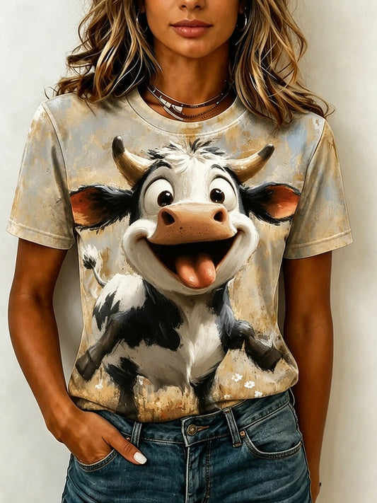 Women's Rustic Cow Graphic Tee