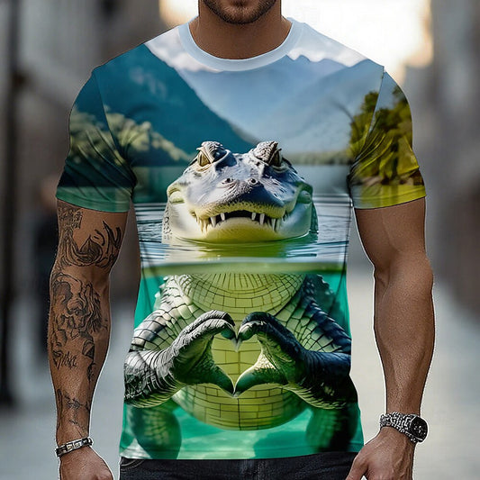 Men's Bold Crocodile Adventure Graphic Tee