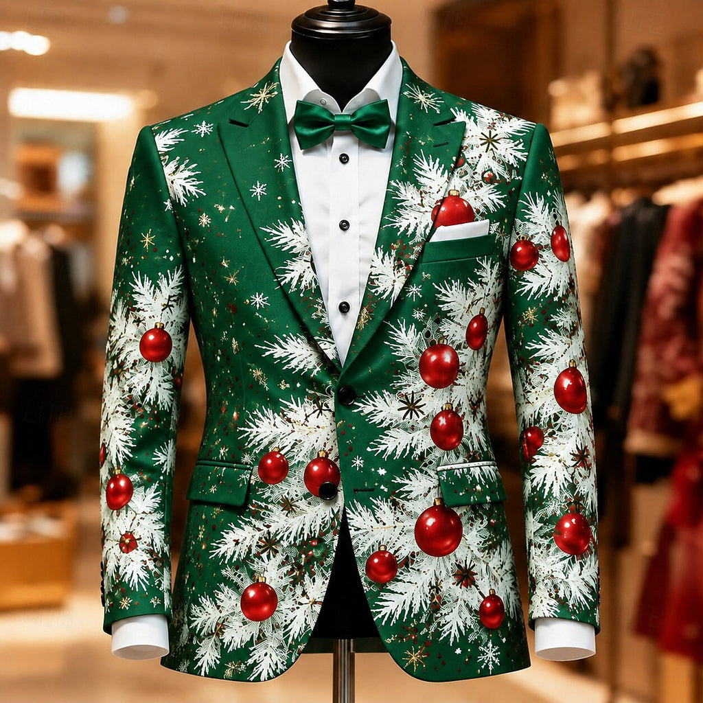 Men's Christmas Artistic Graphic Party Blazer