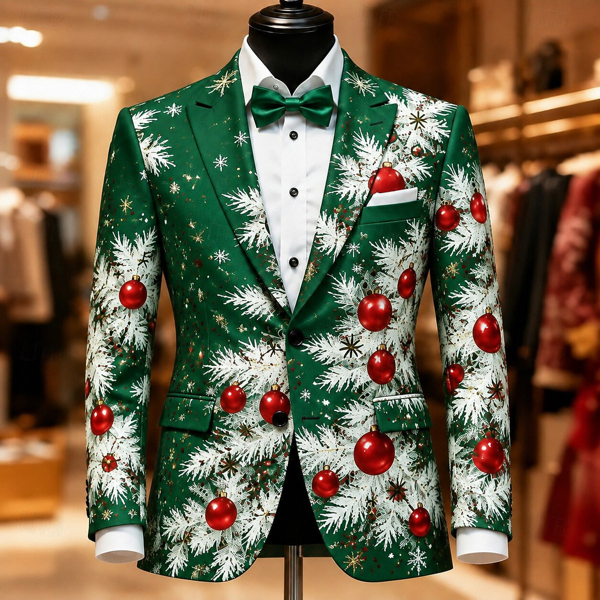 Men's Christmas Artistic Graphic Party Blazer