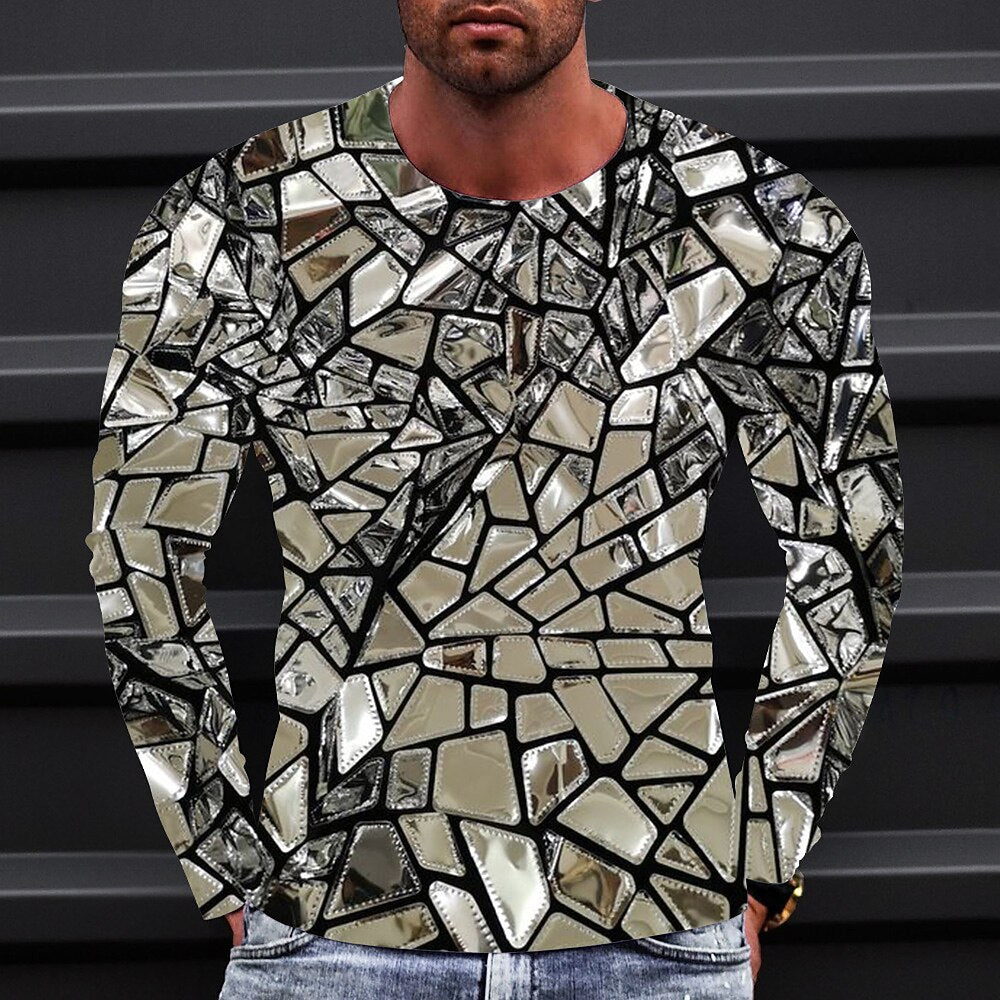 Men's Metallic Gradient Style Graphic Tee