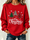 Snowflake Graphic Christmas Pullover Sweatshirt