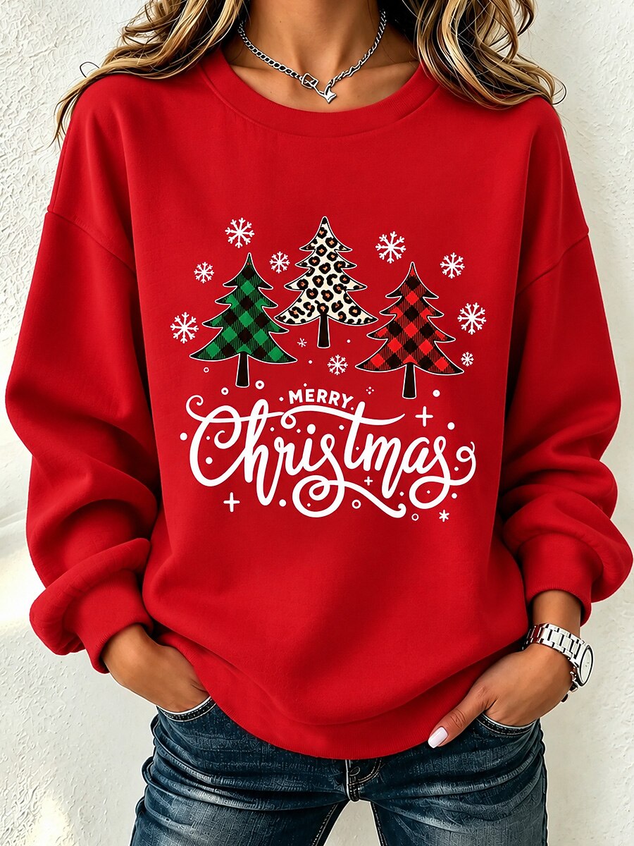Snowflake Graphic Christmas Pullover Sweatshirt
