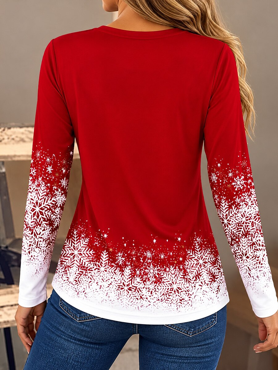 Christmas Tree V Neck Graphic Shirt