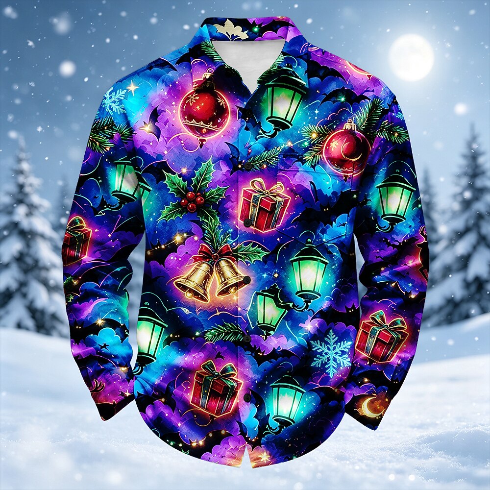 Christmas Bell Pattern Casual Shirt