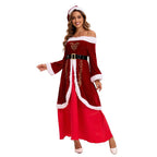 Classic Mrs Claus Costume Dress & Hat Set
