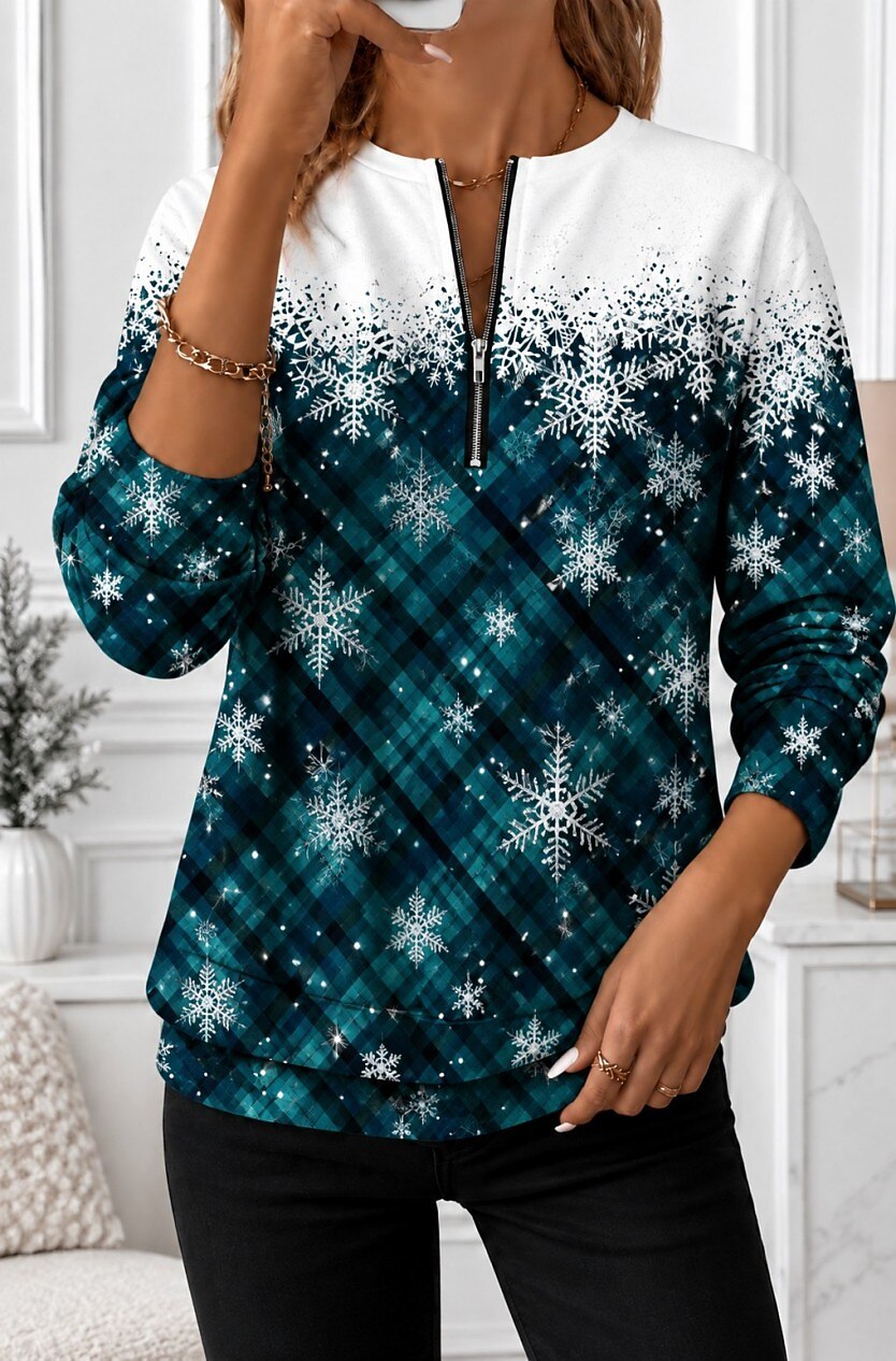 Christmas Abstract Half Zip Sweatshirt