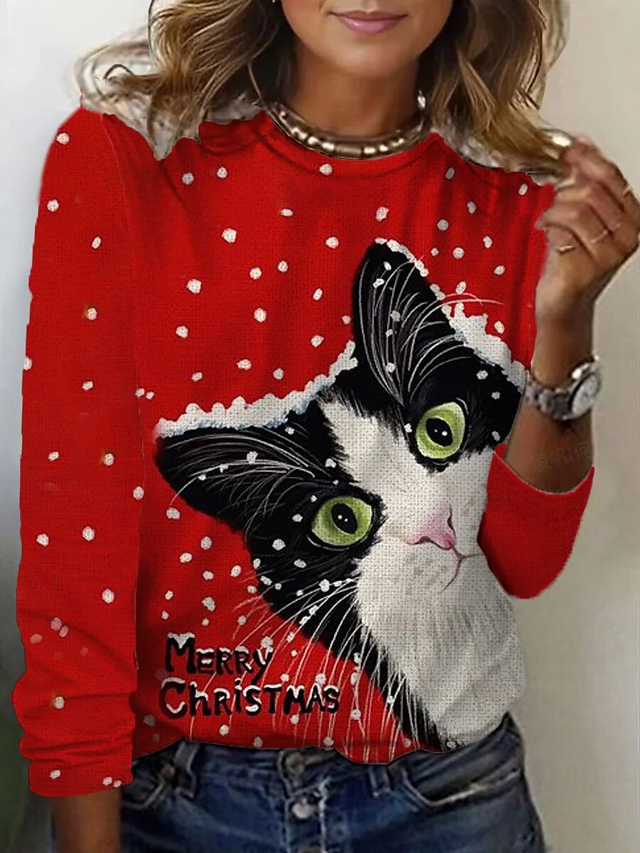 Women's Reindeer Snowflake Christmas Graphic Tee