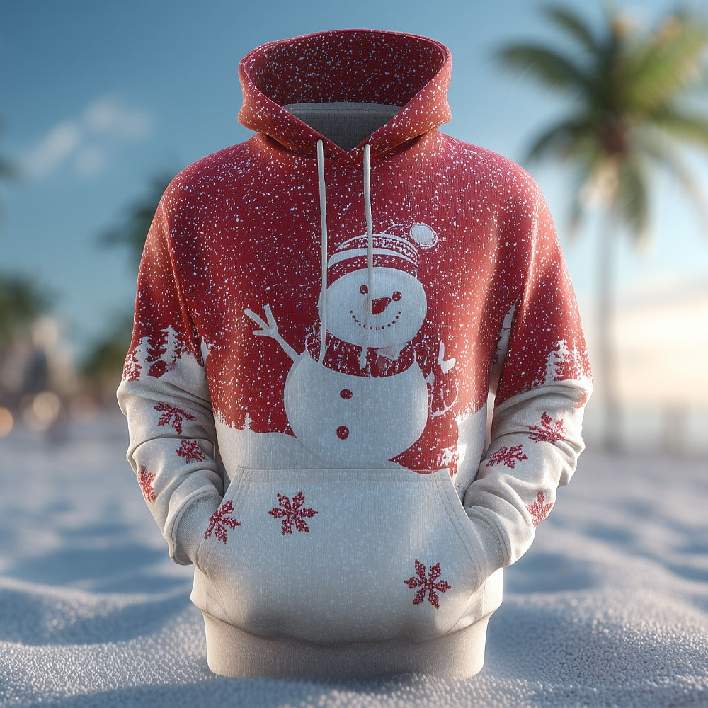 Santa Snowman Christmas Winter Hoodie