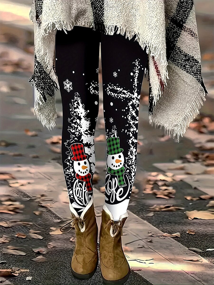 High Stretch Graphic Christmas Leggings