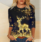 Women's Christmas Snowflake Tree Graphic Tee