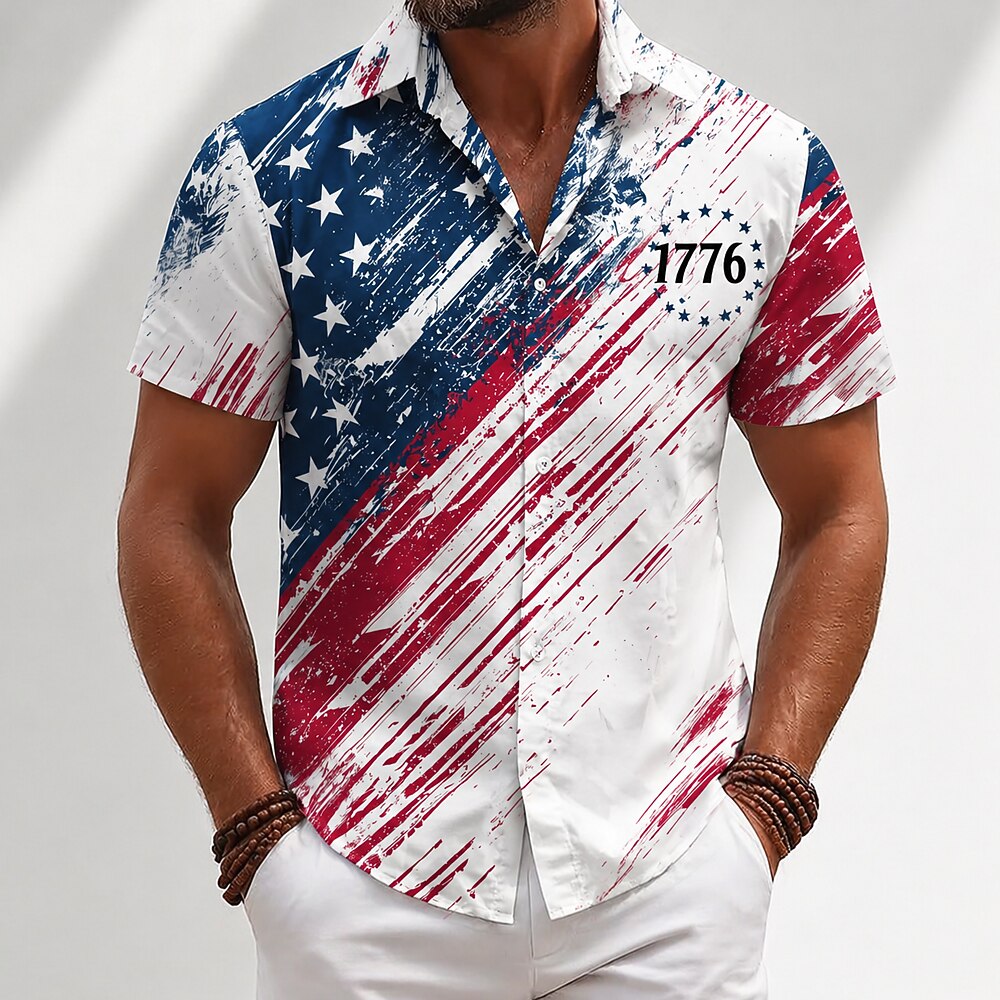 Men's Patriotic Eagle Short Sleeve Shirt