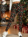 Santa Snowman Tree Holiday Capri Shorts