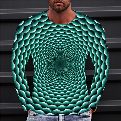 Men's Dynamic Optical Illusion Graphic Tee