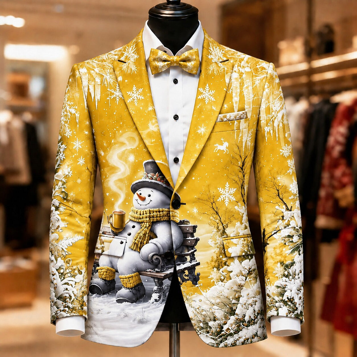Christmas Colorful Graphic Holiday Blazer