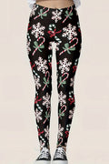 Santa Snowman Christmas Graphic Capri Leggings