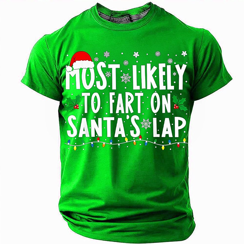 Christmas Santa Lap Fart Humor Tee