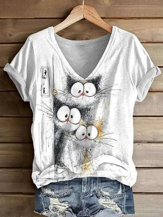 Women's Vintage Cat Graphic Tee