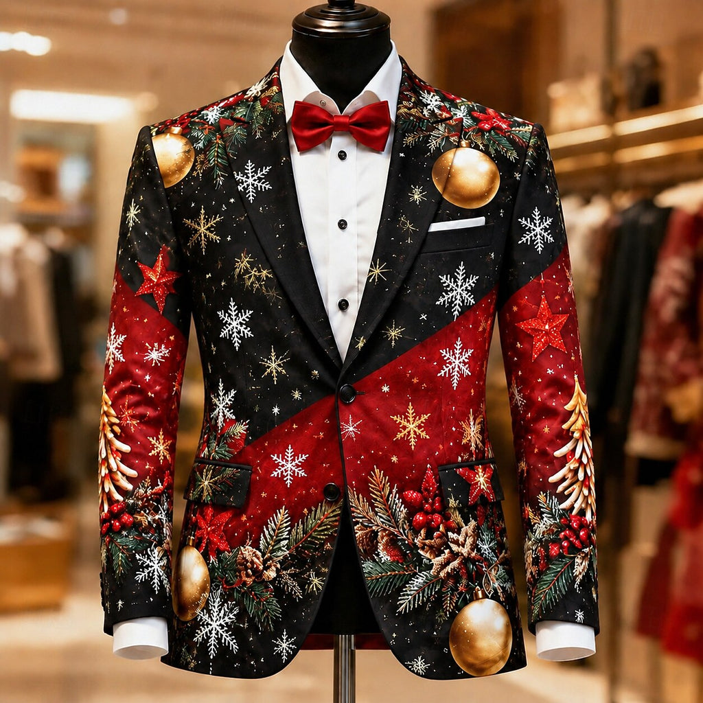 Christmas Snowflake Artistic Blazer Jacket