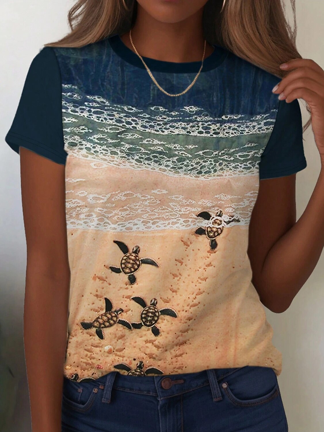 Women's Ocean Breeze Art Graphic Tee