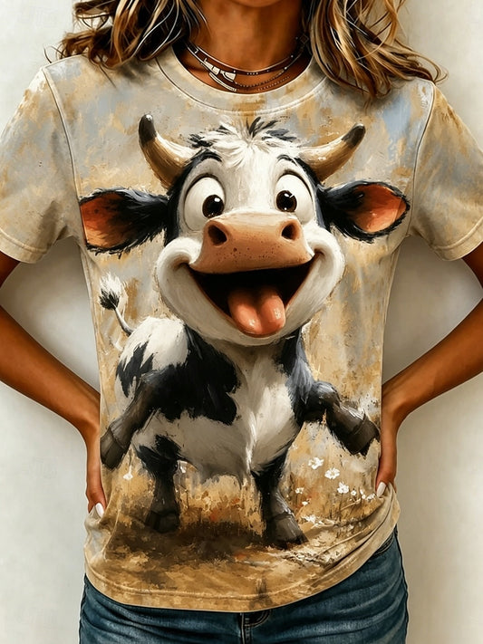 Women's Rustic Cow Graphic Tee