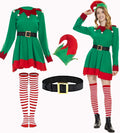 Fancy Santa Elf Costume Dress Set