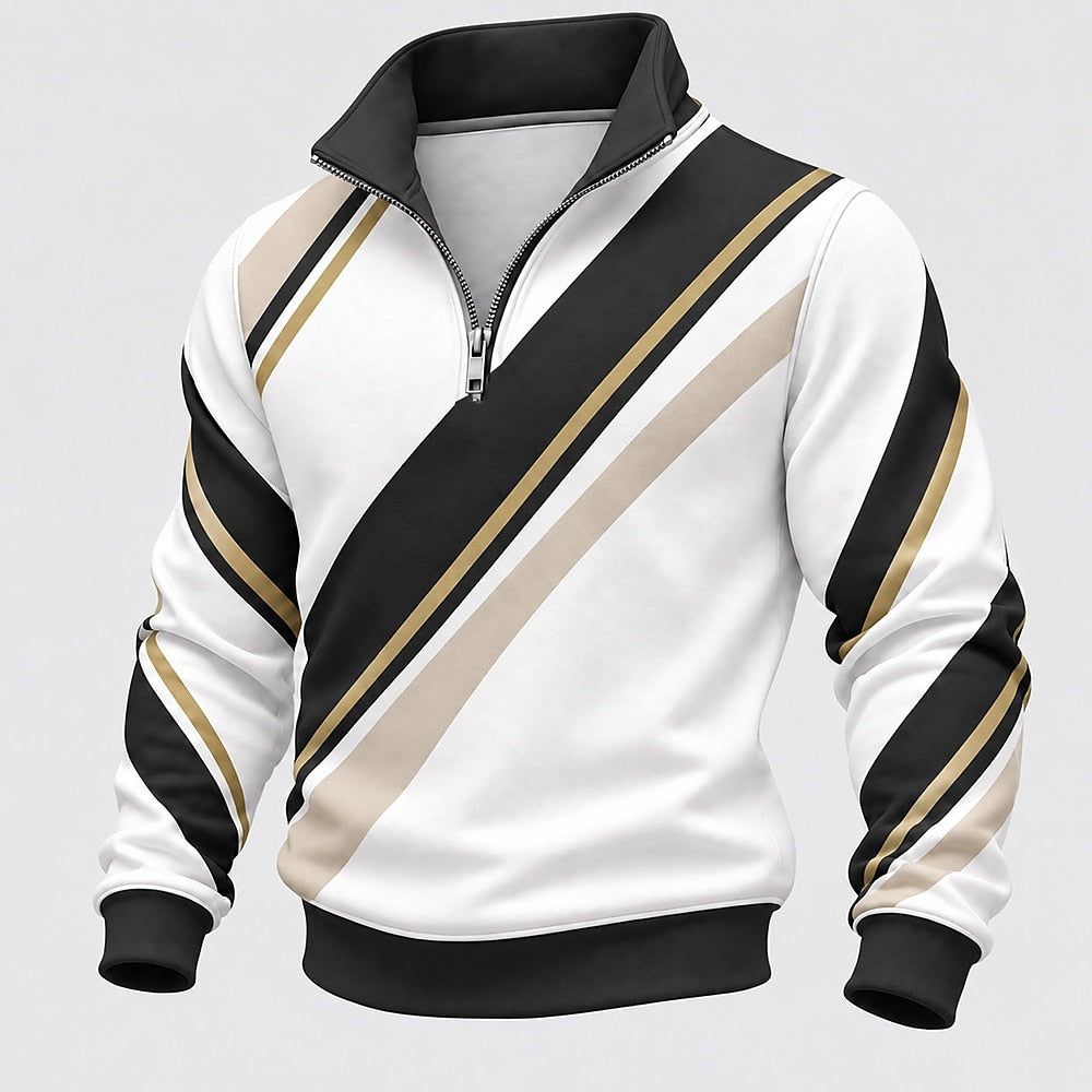 Men's Geometric Half Zip Sweatshirt