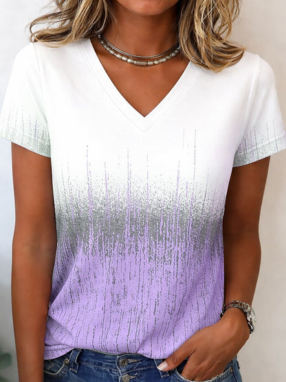 Women's Geometric Ombre Art Graphic Tee