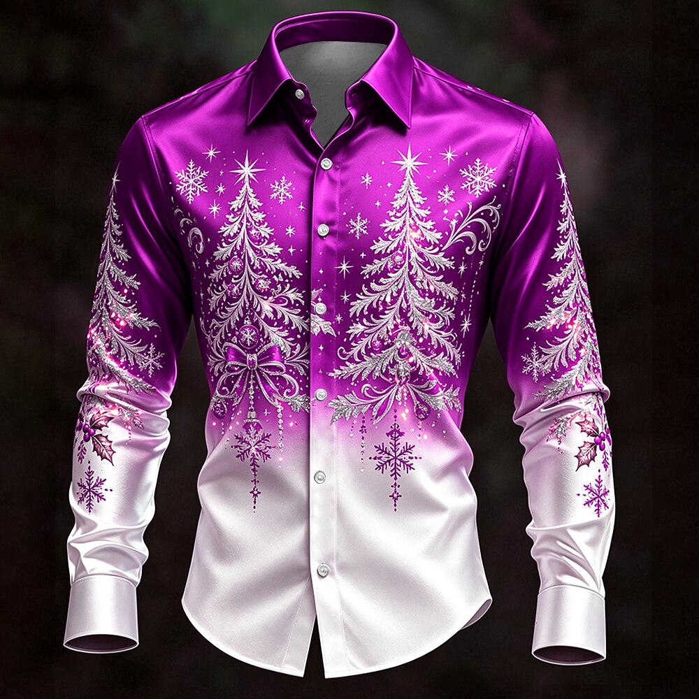 Christmas Tree Casual Button Down Shirt