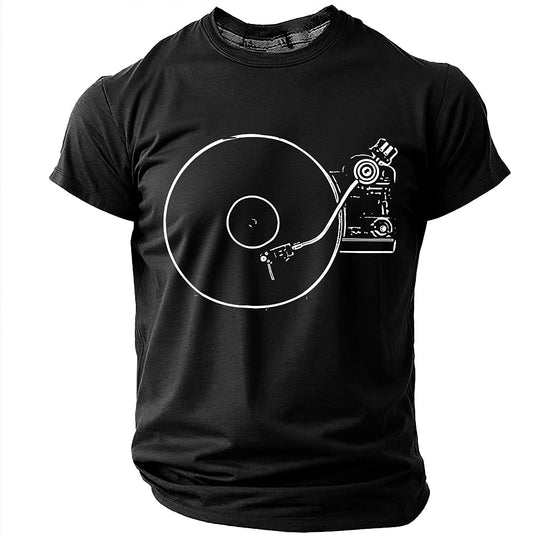 Men's Vinyl Turntable Line Art Tee