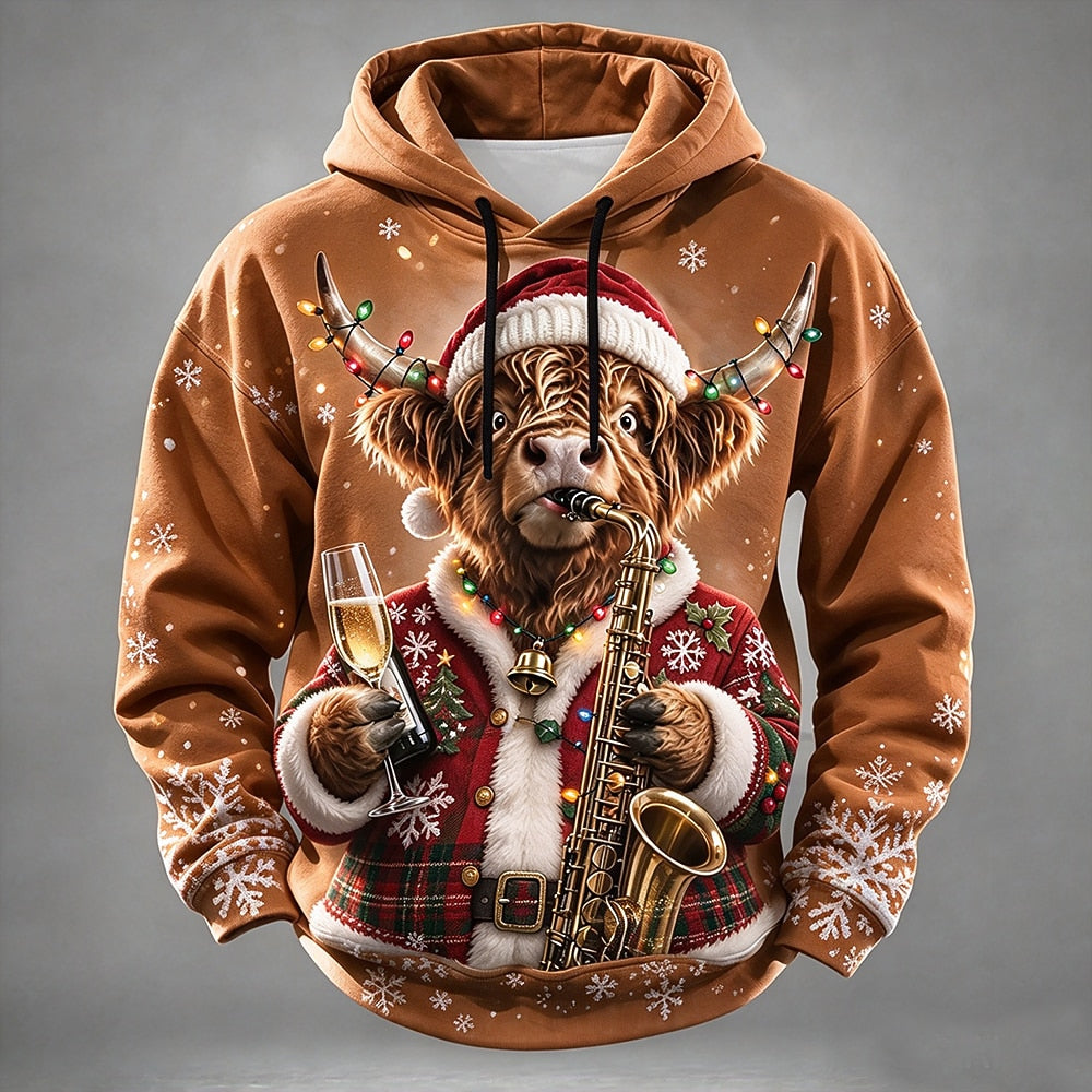 Men's Christmas Graphic Casual Hoodie