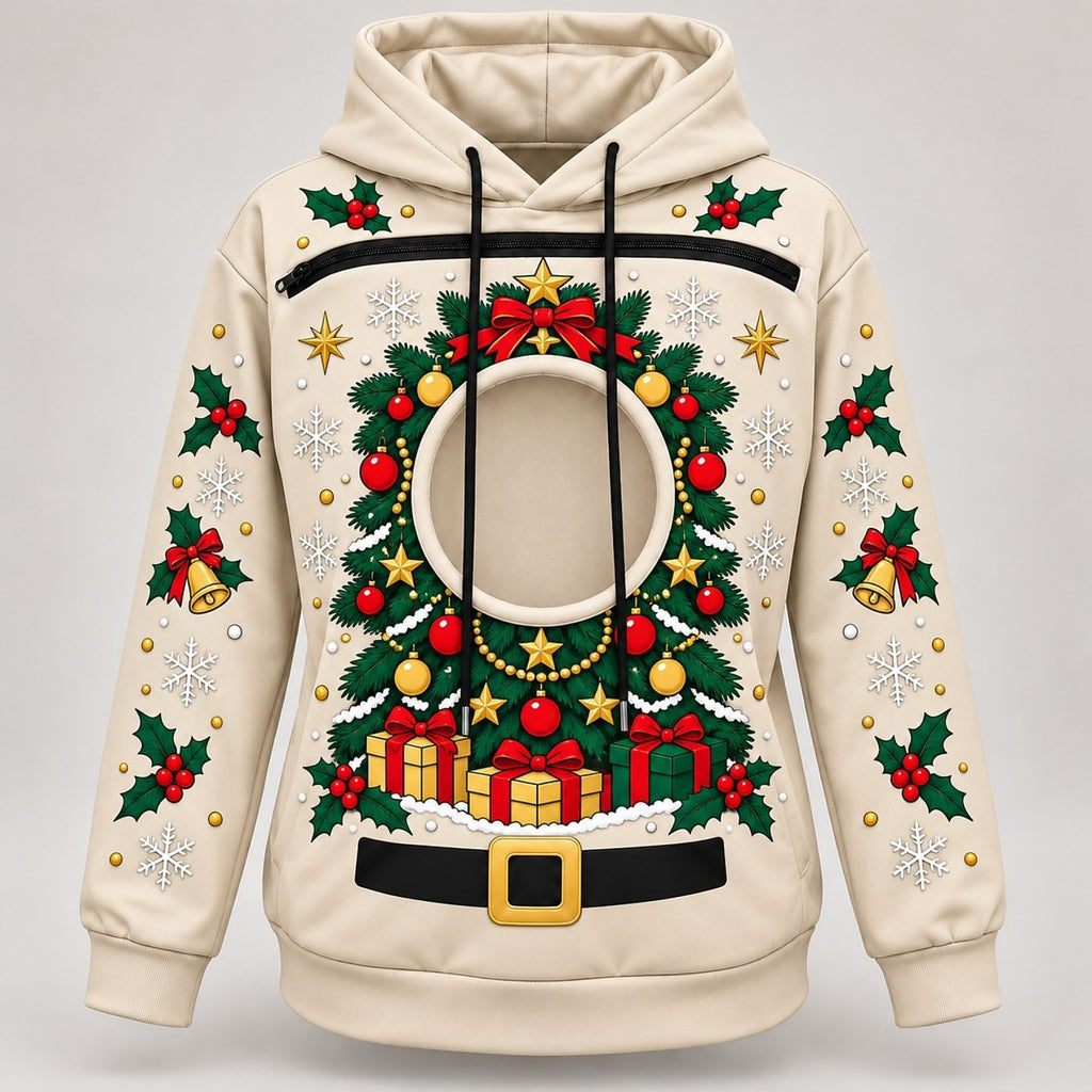 Funny Christmas Tree Pet Carrier Hoodie