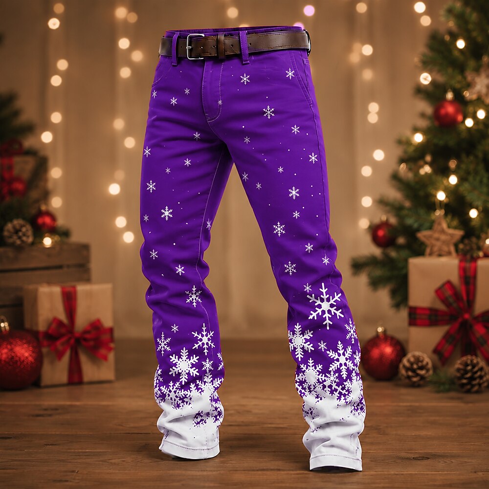 Snowflake Vintage Casual Dress Pants
